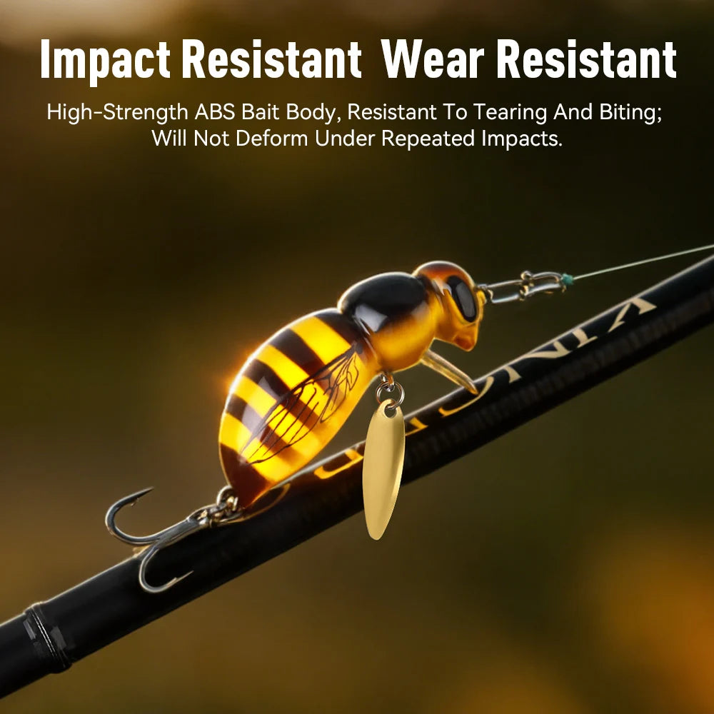 Kingdom Wasp Minnow Floating Fishing Lure With Spinner Hook