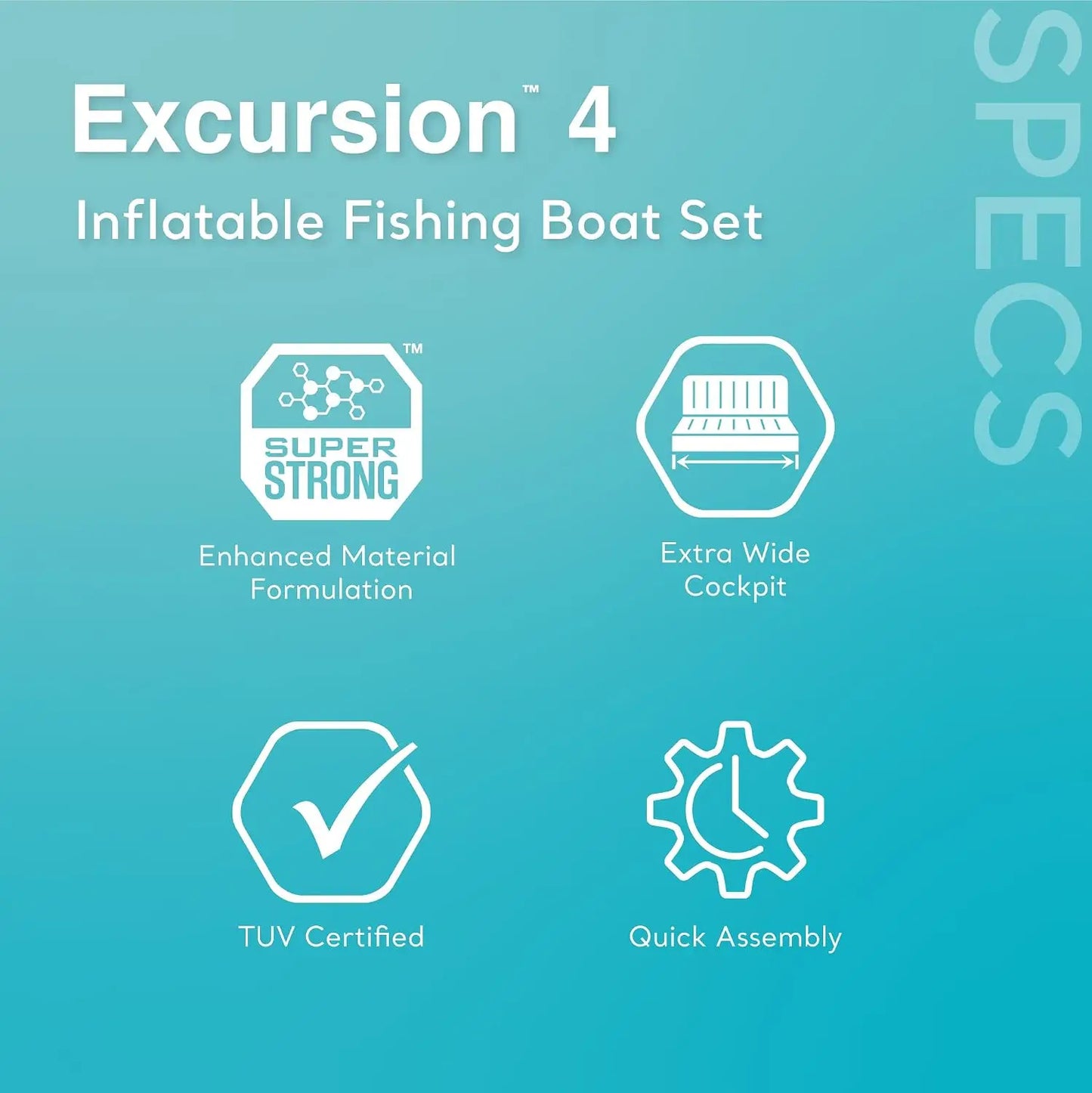 Intex Excursion 4 Inflatable Boat Set With Trolling Motors