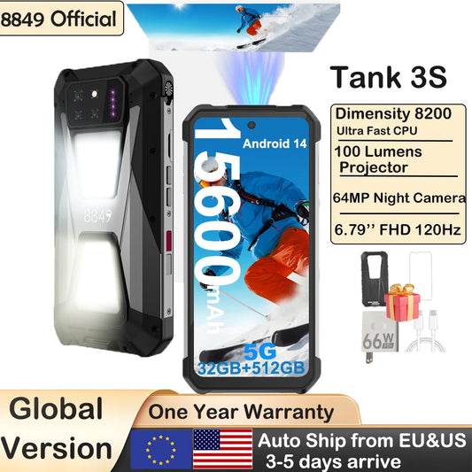8849 Tank 3S Rugged Smartphone With Projector And 5G