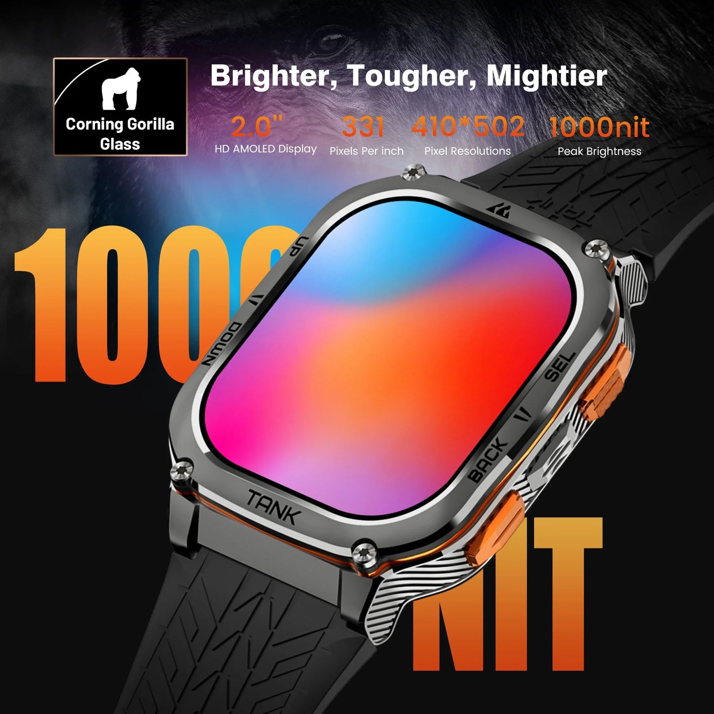 KOSPET TANK M3 Ultra GPS Smartwatch Stainless Steel 5ATM IP69K