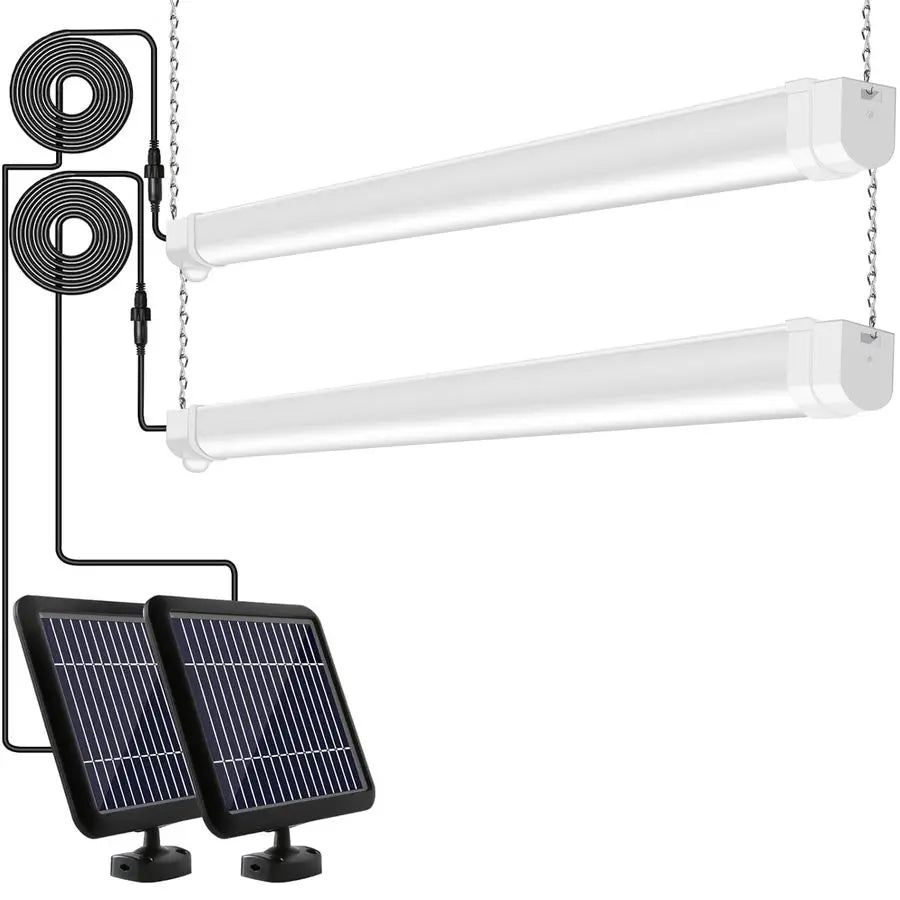 Solar Powered Shop Light With Motion Sensor IP65 Waterproof Outdoor