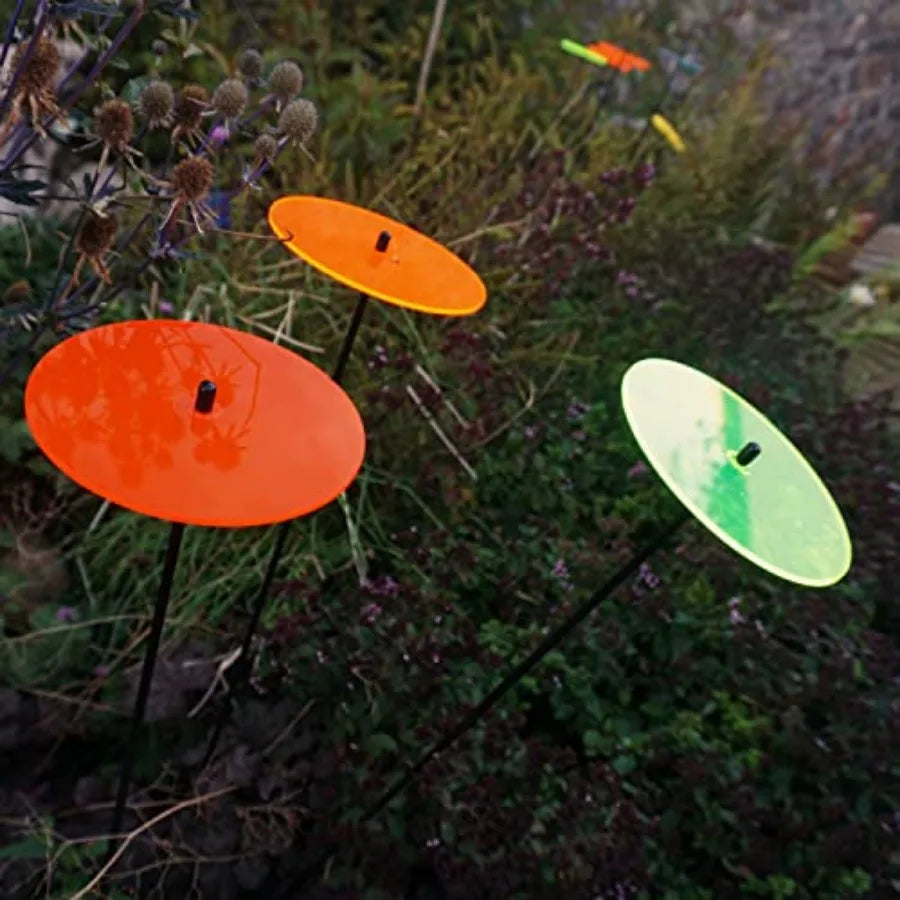 Glowing Sun Discs Garden Stake Set Of Three For Outdoors