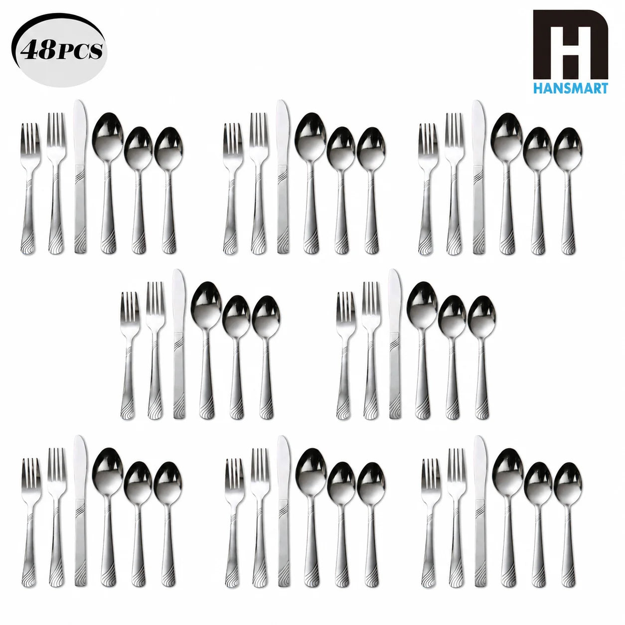 HANSMART Stainless Steel Flatware Set For Everyday Dining Essentials