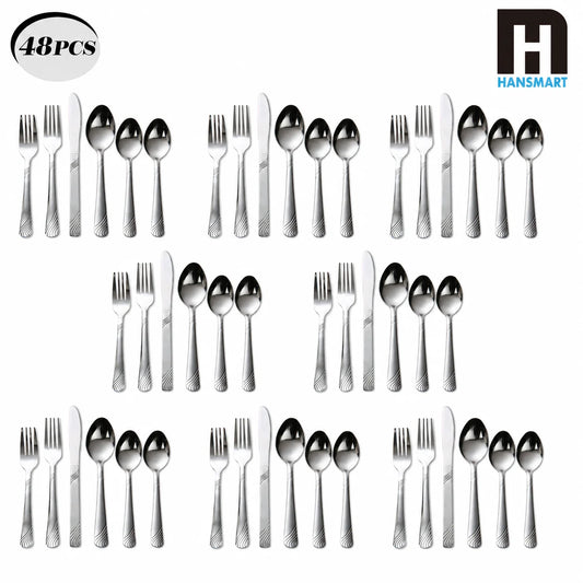 HANSMART Stainless Steel Flatware Set For Everyday Dining Essentials