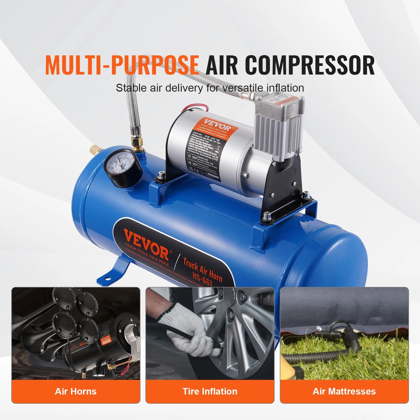 VEVOR 12V Onboard Air Compressor For Train Horns And Tires