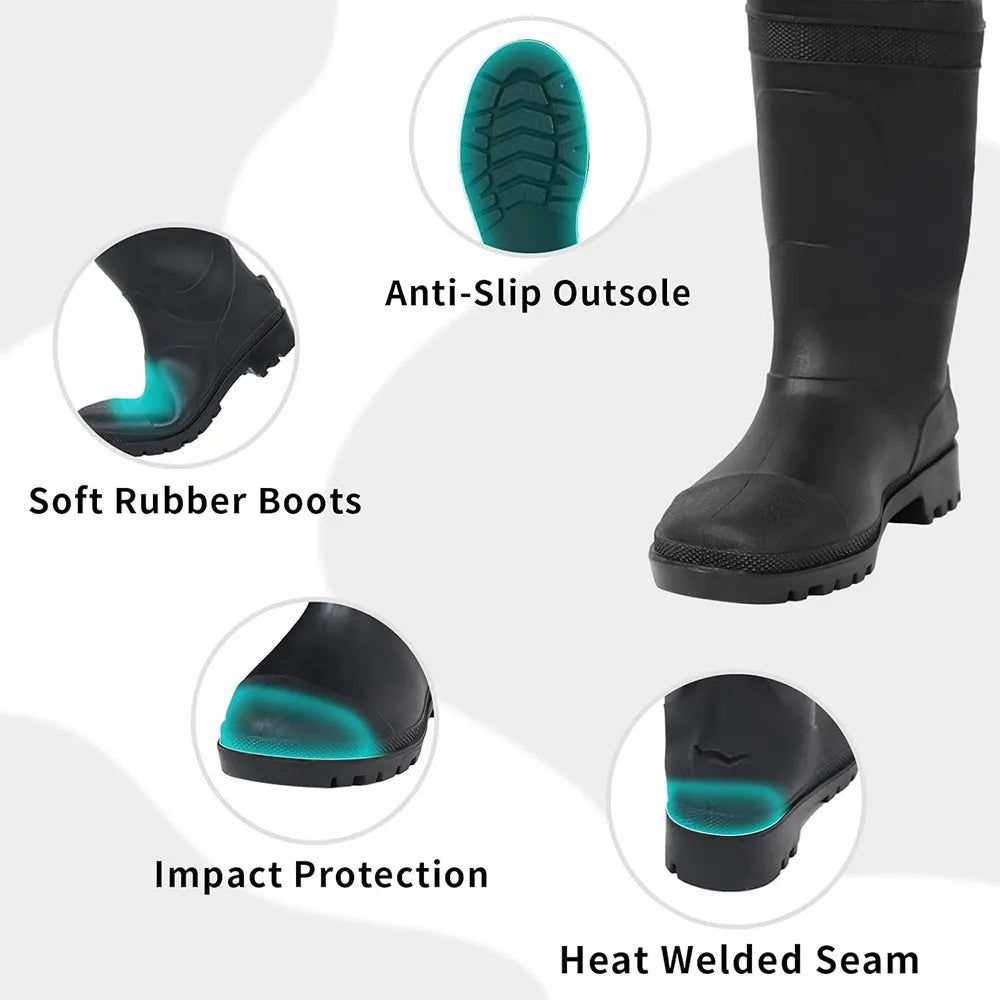 Night Cat Waterproof Bootfoot Fishing Chest Waders With Belt