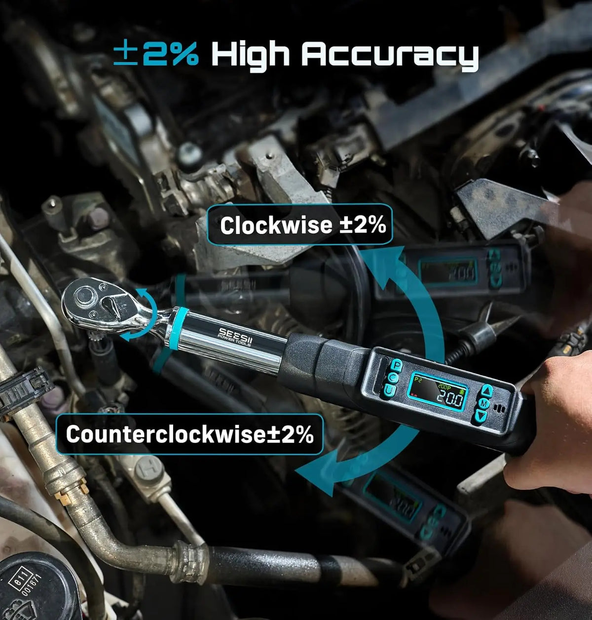 Seesii Digital Torque Wrench Featuring Memory Storage And Precision