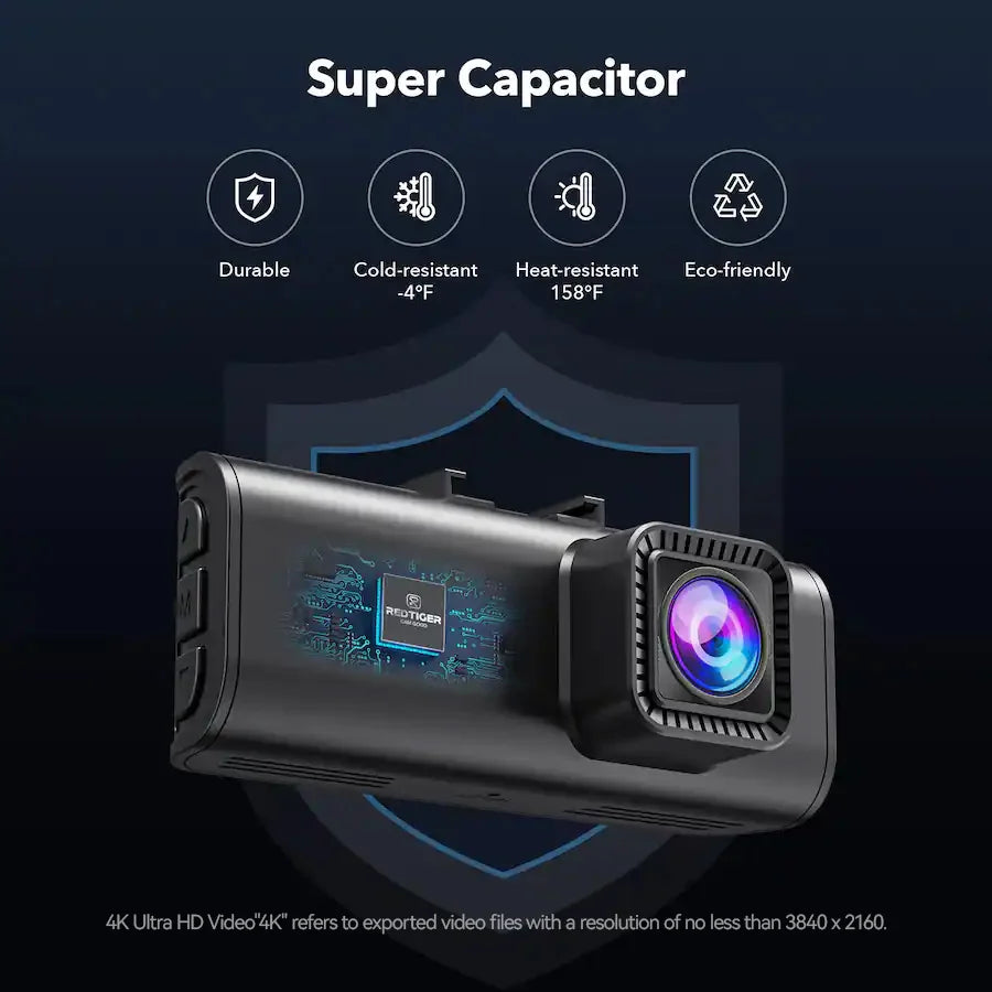 Redtiger F7NP-EX 4K Dash Cam With Built In Wifi And GPS