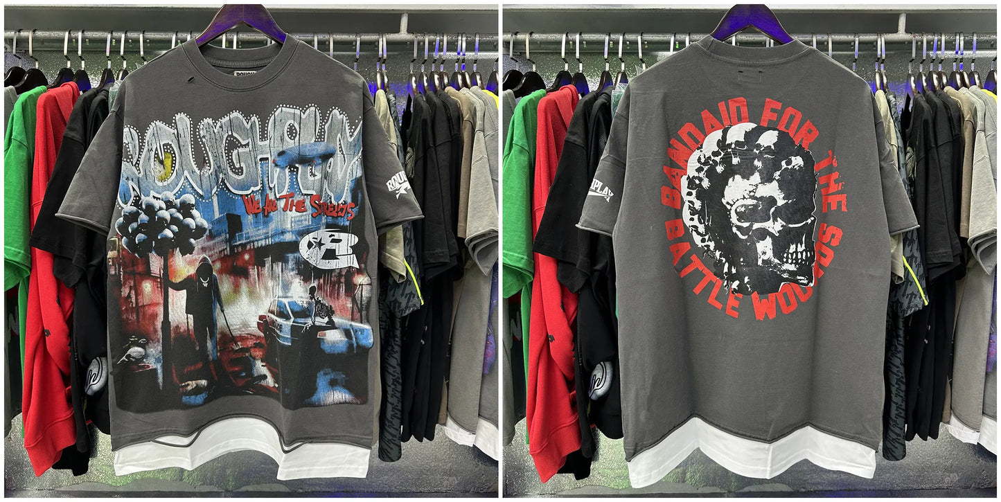 American Style Cotton Crew Neck Summer T Shirt Men Women