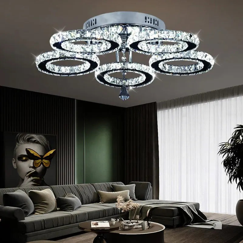 Vetrulus Smart Crystal LED Ceiling Fan Chandelier With Remote Control