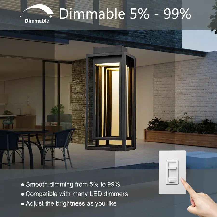 Modern Outdoor LED Wall Light Exterior Sconce Black Gold Finish