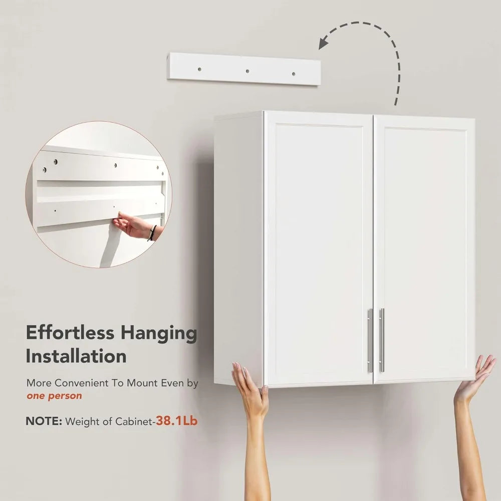 Laundry Room Wall Cabinets With Adjustable Shelves And Doors